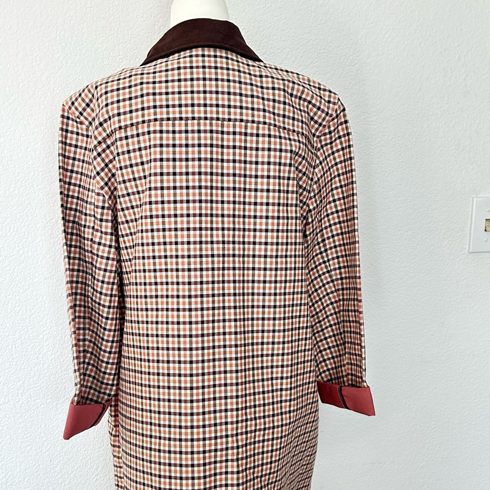 LOFT Barn Coat with Contrast Corduroy Collar - Beige/Navy/Brown - Picture 4 of 10